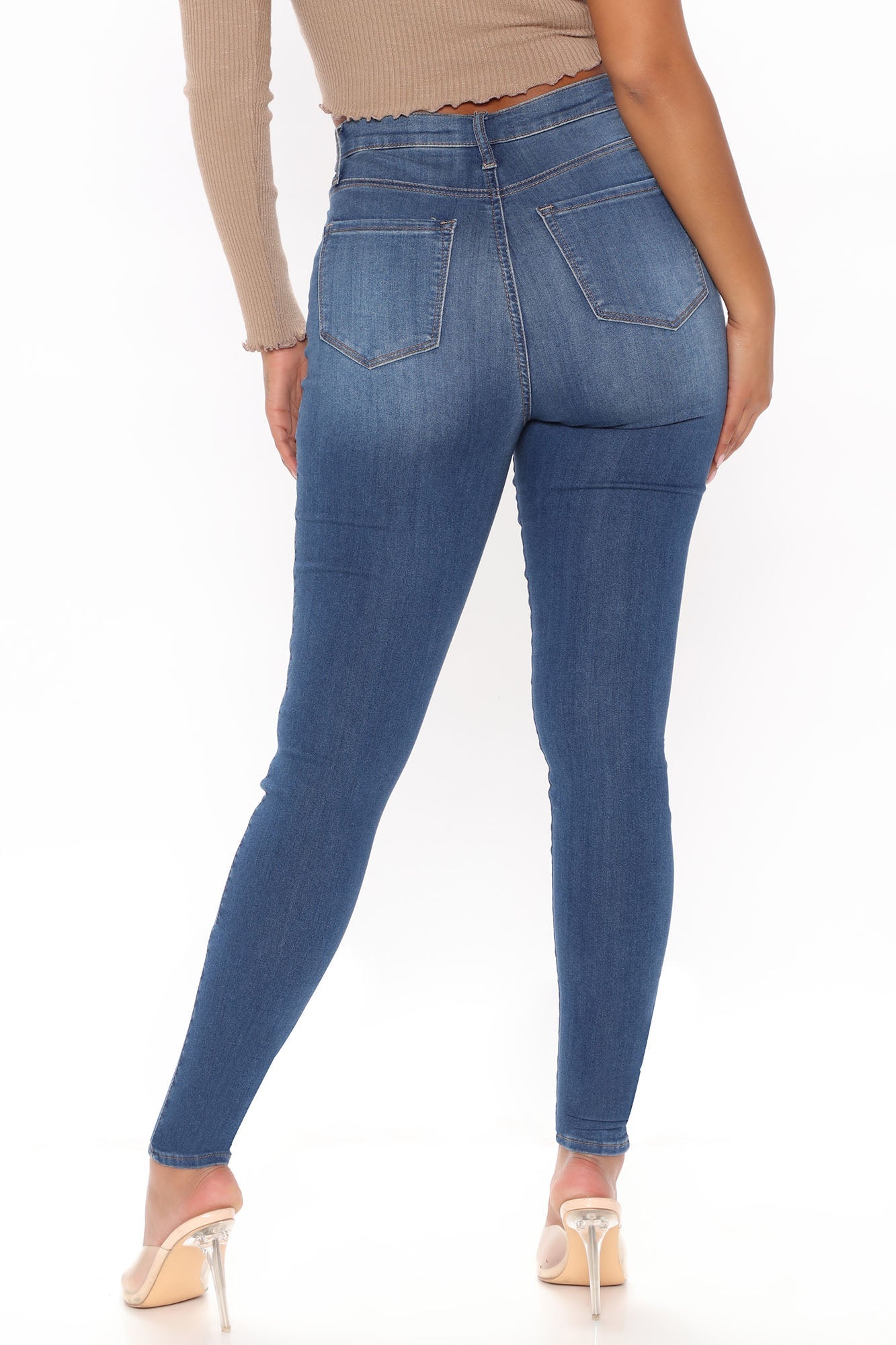 Tall Emma Super Stretch High Rise Skinny Jean - Medium Blue Wash Ins Street