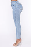 The Comeback Push Up Skinny Jeans - Light Blue Wash Ins Street