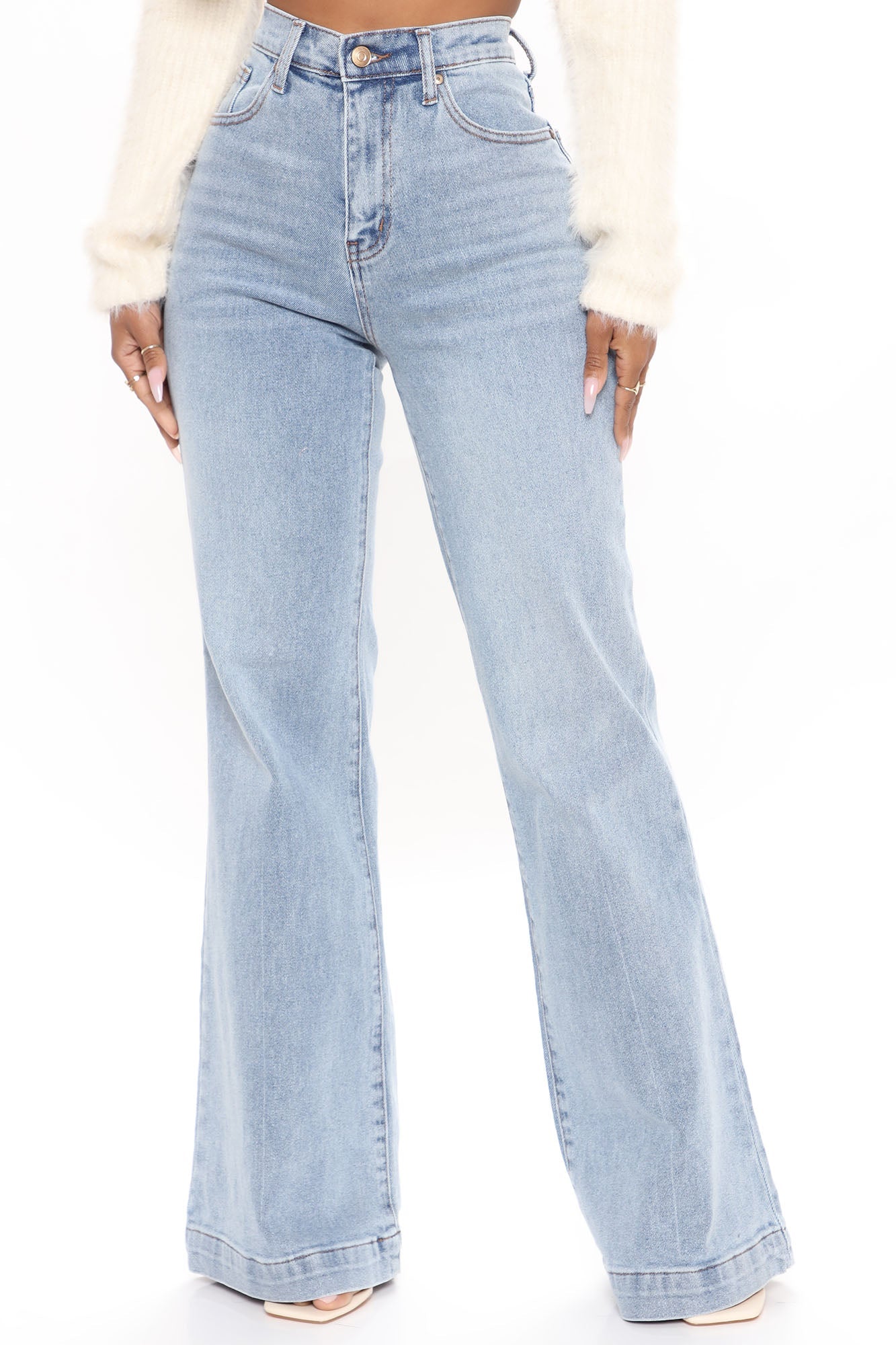Bridge The Distance Wide Leg Jeans - Medium Blue Wash Ins Street