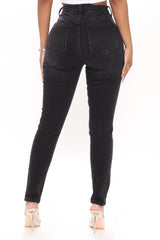 Out On The Town Skinny Jeans - Black Ins Street