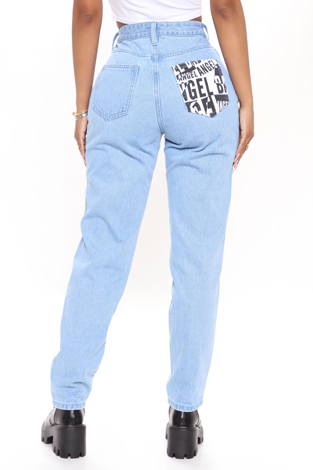 My Angel Baby Non Stretch Mom Jeans - Light Blue Wash Ins Street