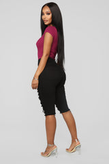 Taking The High Road Bermuda Shorts - Black Ins Street