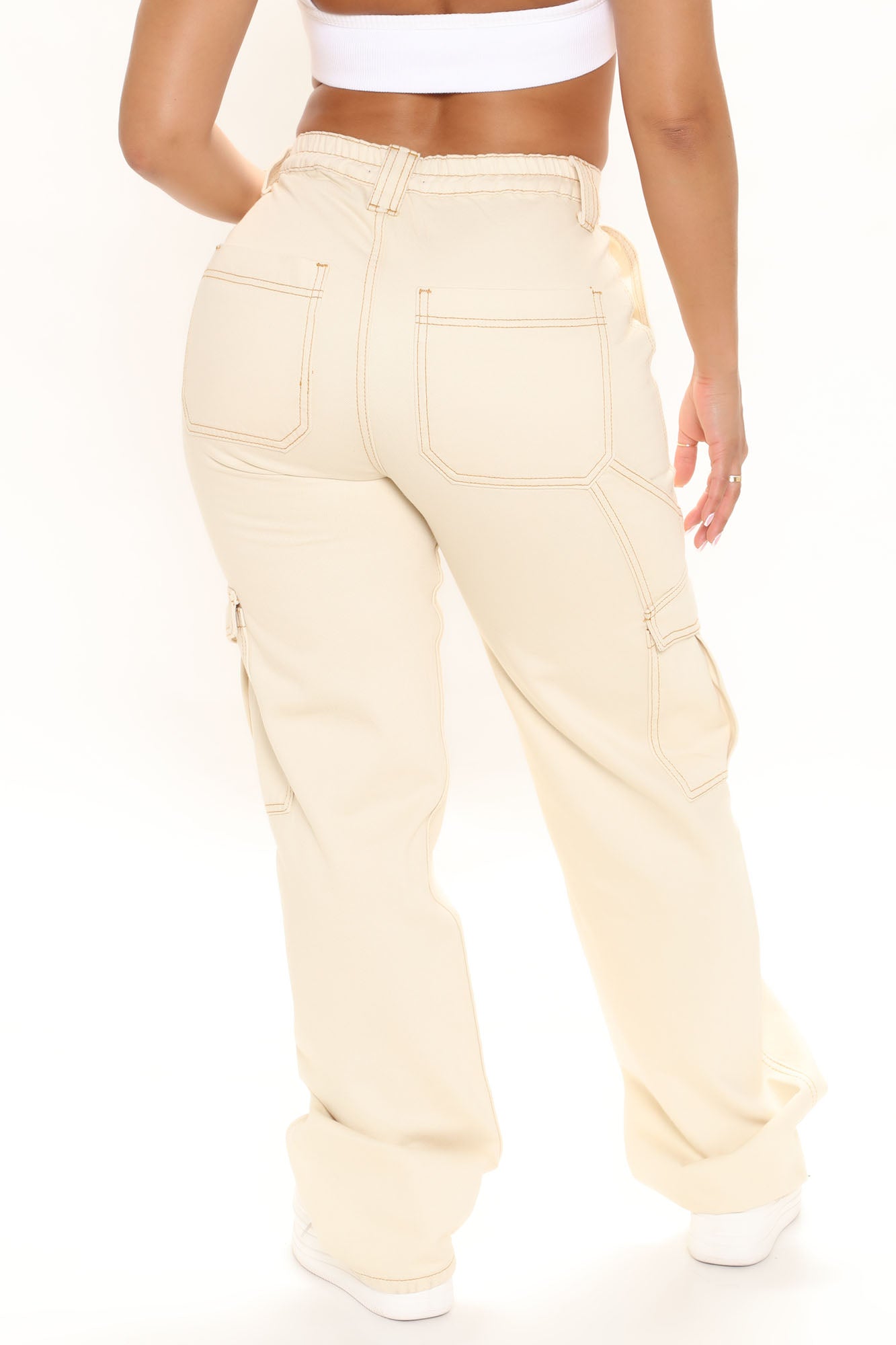 Give Me A Break Cargo Carpenter Jeans - Off White Ins Street