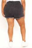 Front Of The Crowd Shredded Denim Shorts - Grey Ins Street