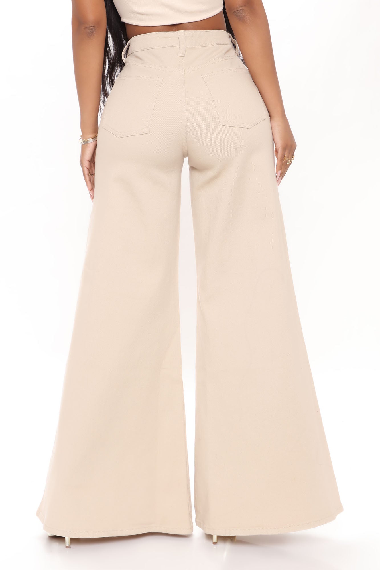 Flare For The Dramatics Wide Leg Jeans - Khaki Ins Street
