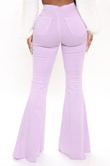 Mystery Solved Extreme Bell Bottom Jeans - Lavender Ins Street