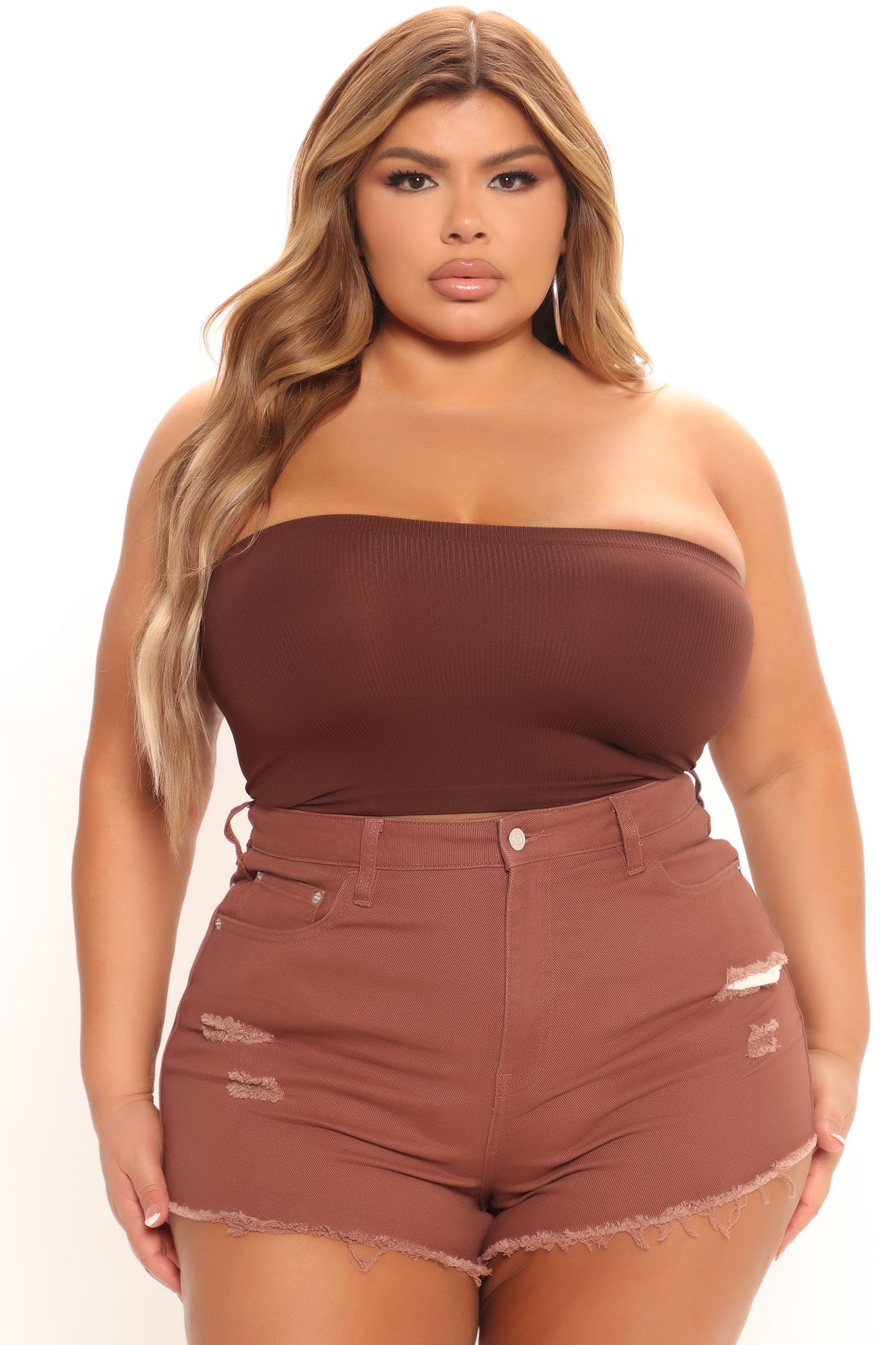 Cancun Cut Off Denim Shorts - Brown Ins Street