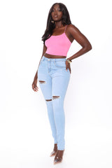 Tall Hannah High Rise Jeans - Light Blue Wash Ins Street