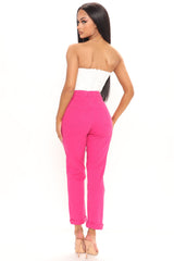 Just A Hint Ultra High Rise Roll Cuff Slim Straight - Fuchsia Ins Street