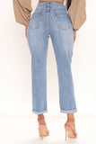 It's Official Stretch Mom Jeans - Medium Blue Wash Ins Street