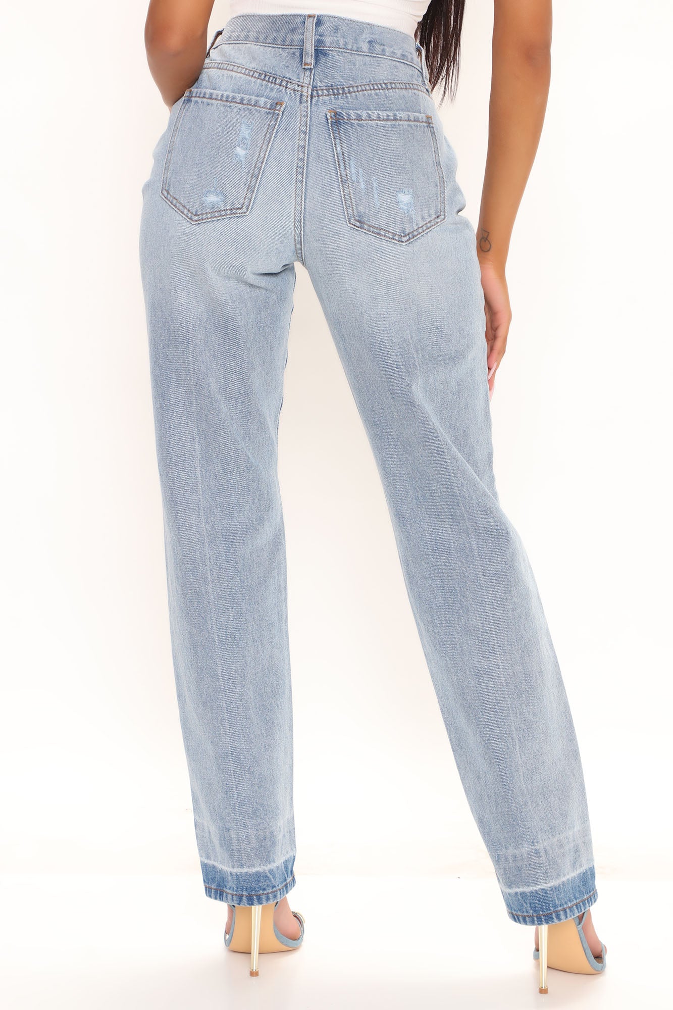 Like What You See Straight Leg Jeans - Light Blue Wash Ins Street