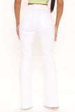 Va Va Voom V-Front Stretch Flare Jeans - White Ins Street