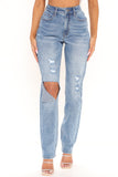 Cut It Out Slim Straight Jeans - Medium Blue Wash Ins Street