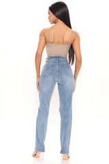Cut It Out Slim Straight Jeans - Medium Blue Wash Ins Street