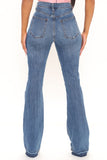 Tall Road Tripper Ripped Stretch Flare Jeans - Dark Wash Ins Street