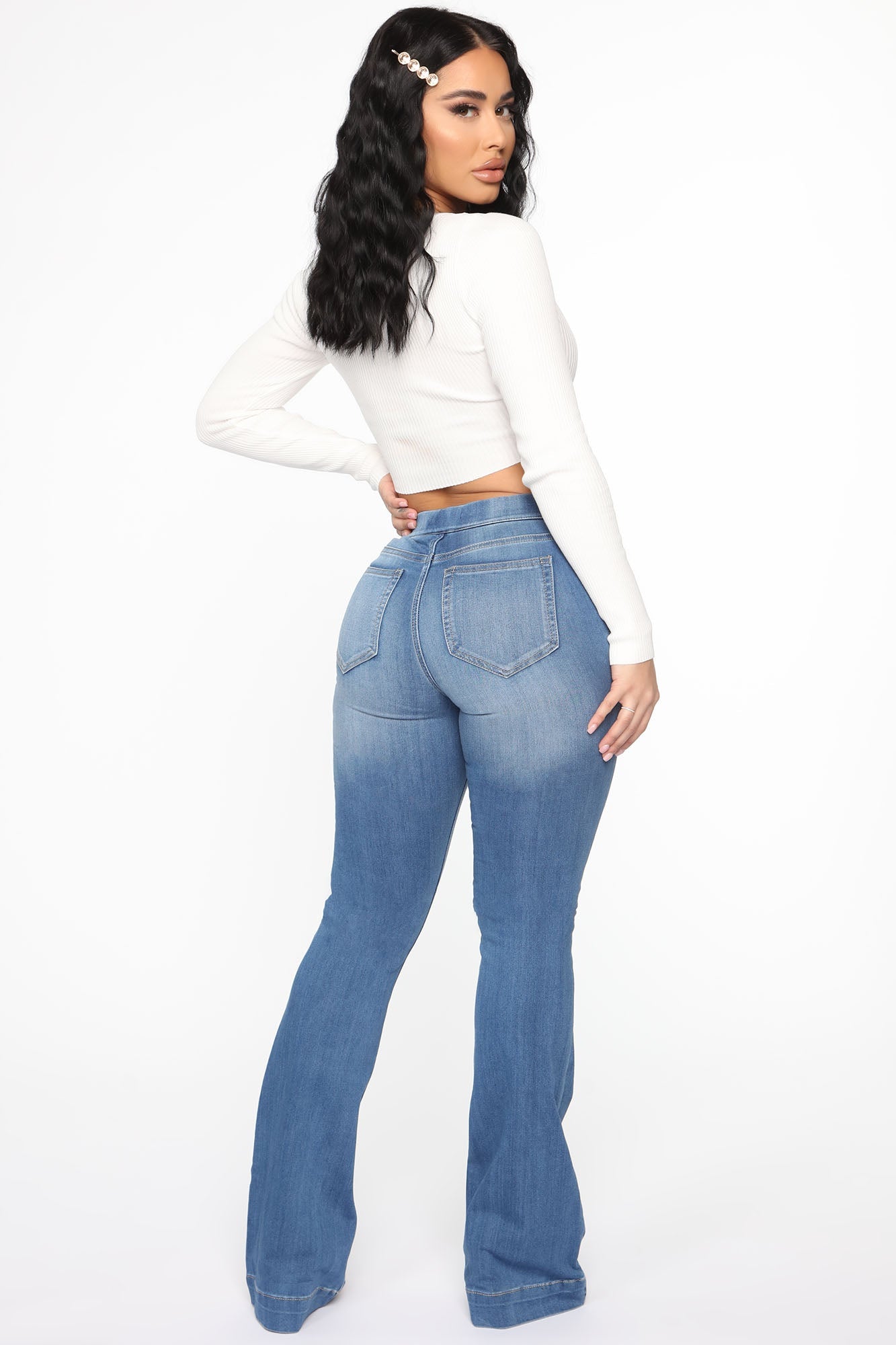 Start Something Mid Rise Flare Jeans - LightWash Ins Street