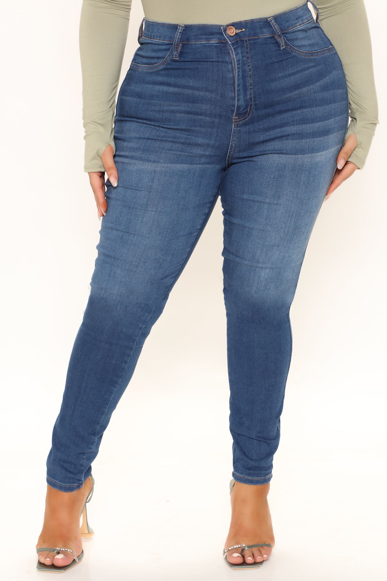 Tall Emma Super Stretch High Rise Skinny Jean - Medium Blue Wash Ins Street