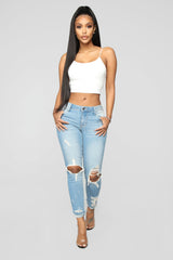 Walking On The Beach Crop Jeans - Medium Blue Wash Ins Street