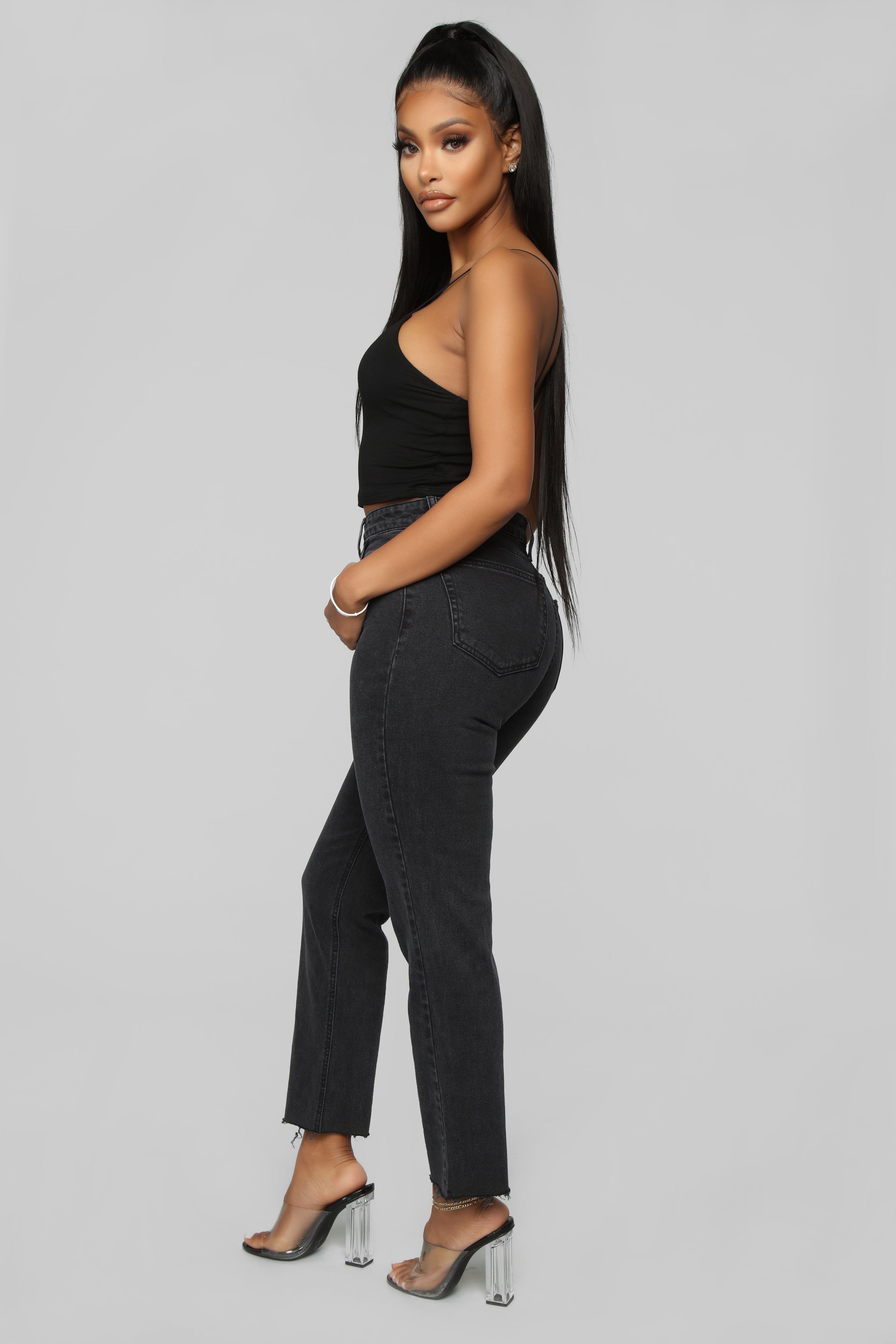 Dress To Kill Mom Jeans - Black Ins Street