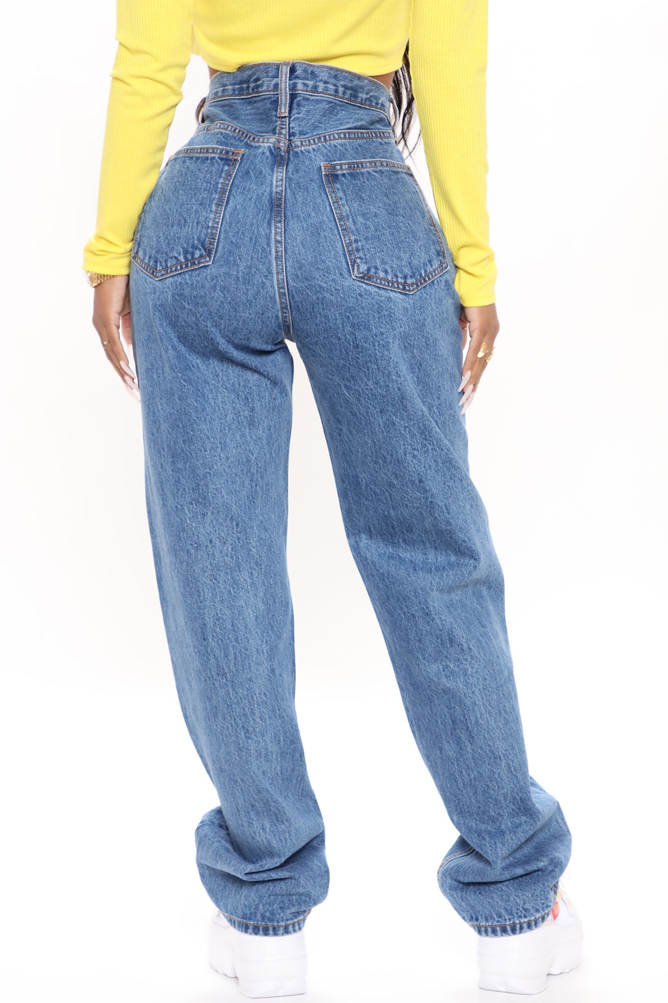 Crossover Straight Leg Jeans - Medium Blue Wash – InsStreet