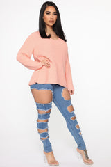 Around The Block Distressed Skinny Jeans - Medium Blue Wash Ins Street