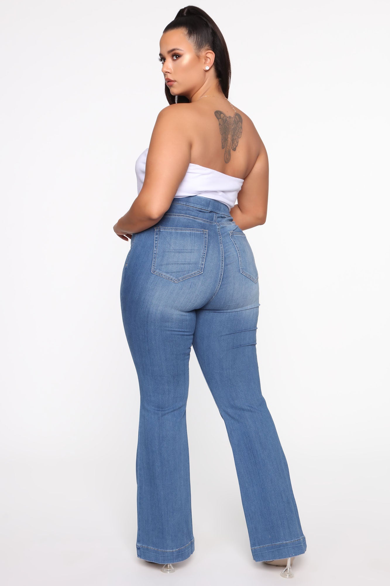 Start Something Mid Rise Flare Jeans - LightWash Ins Street