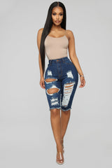 Lost At Sea Shorts - Dark Wash Ins Street