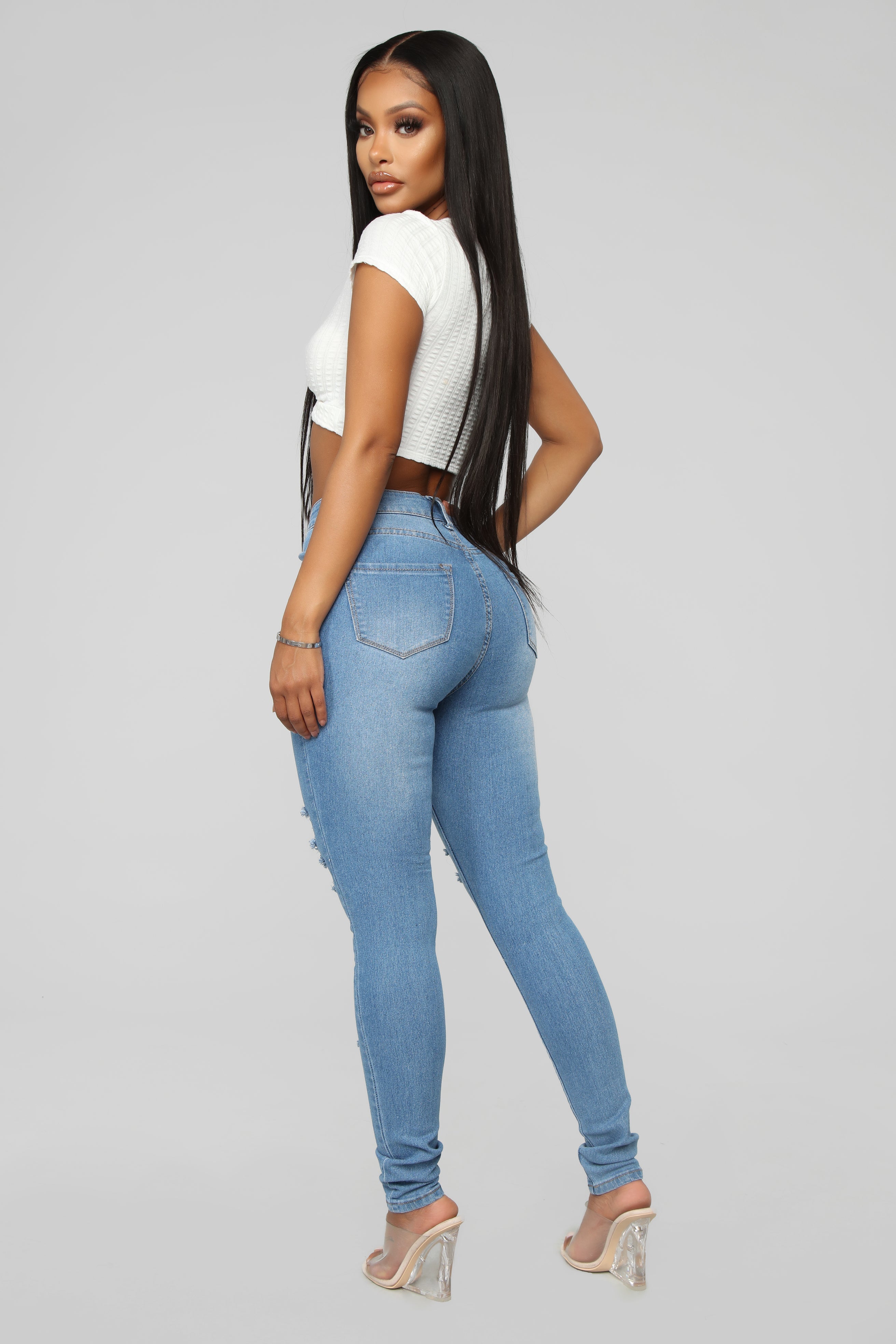 Fantasea Nights High Rise Jeans - Light Blue Ins Street