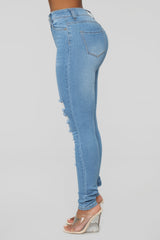 Fantasea Nights High Rise Jeans - Light Blue Ins Street