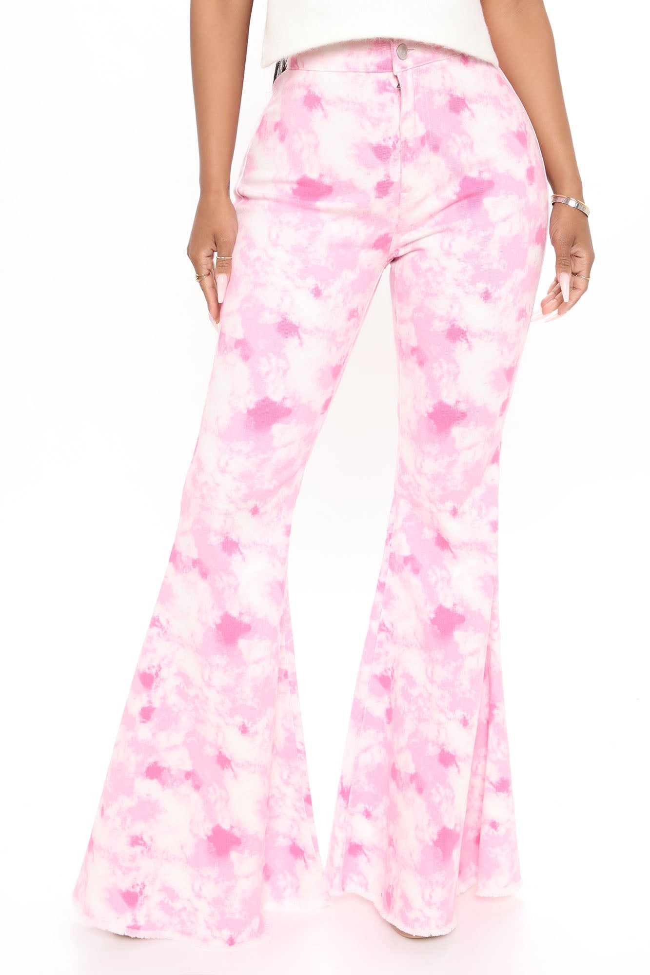 Sweet Surprise Tie Dye Bell Bottom Jeans - Pink Ins Street