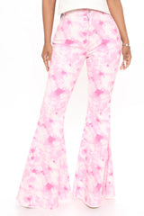 Sweet Surprise Tie Dye Bell Bottom Jeans - Pink Ins Street