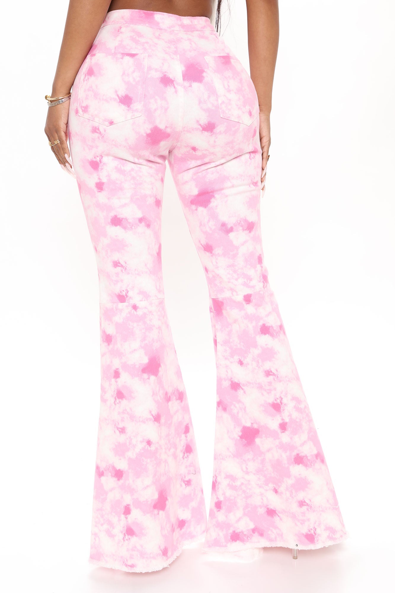 Sweet Surprise Tie Dye Bell Bottom Jeans - Pink Ins Street