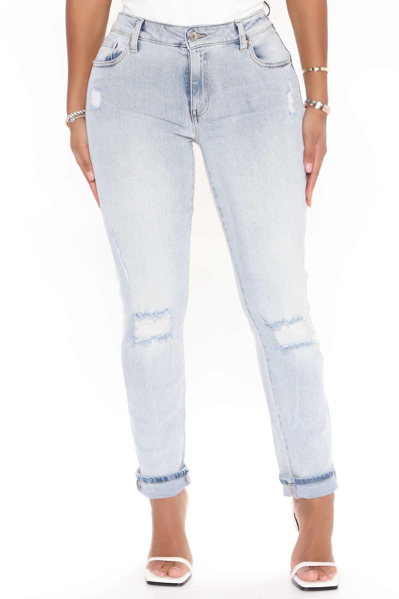 Piece Of Your Love Boyfriend Jeans - Light Blue Wash Ins Street