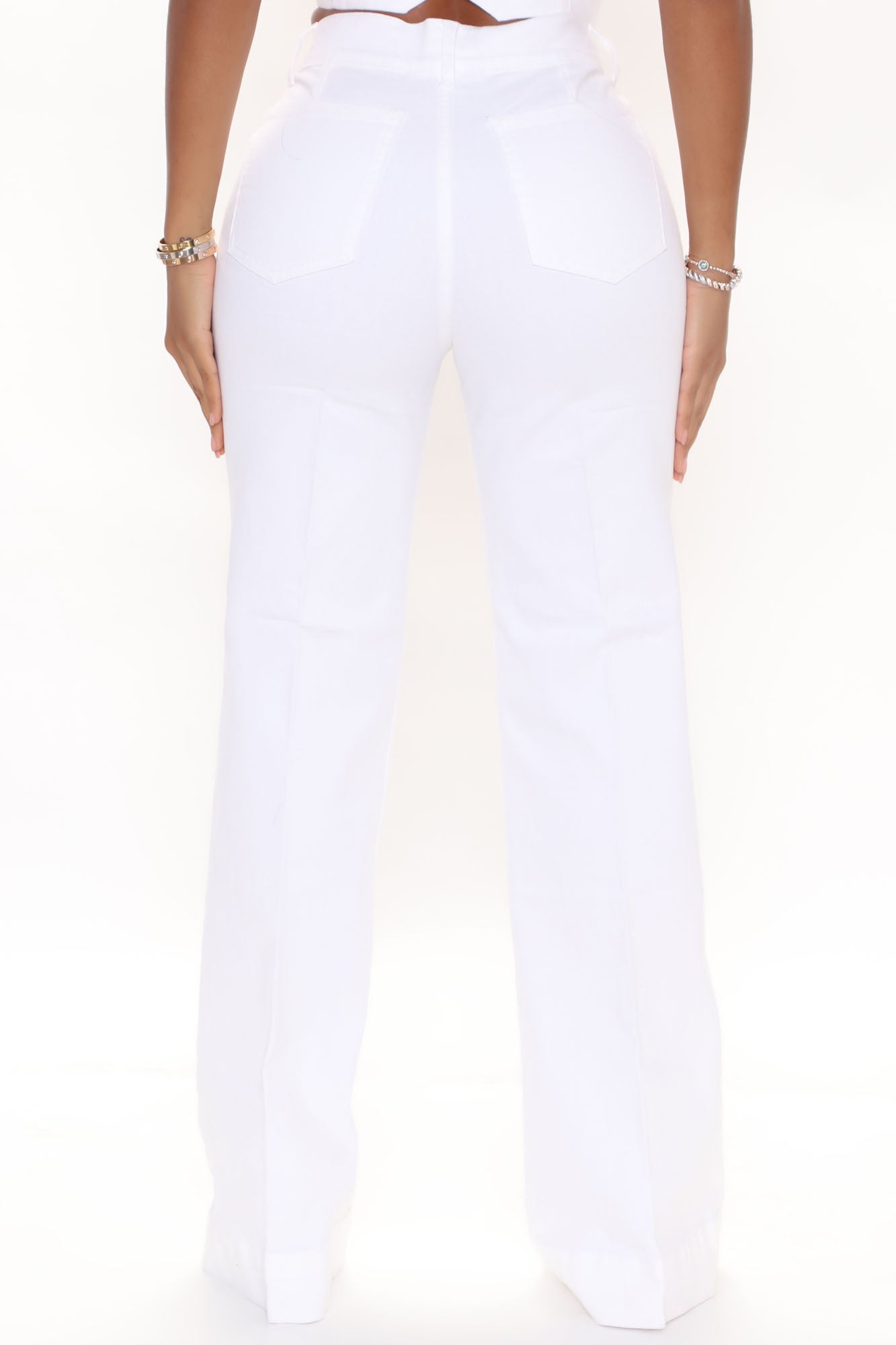 Western Stand Off Trouser Flare Jeans - White – InsStreet