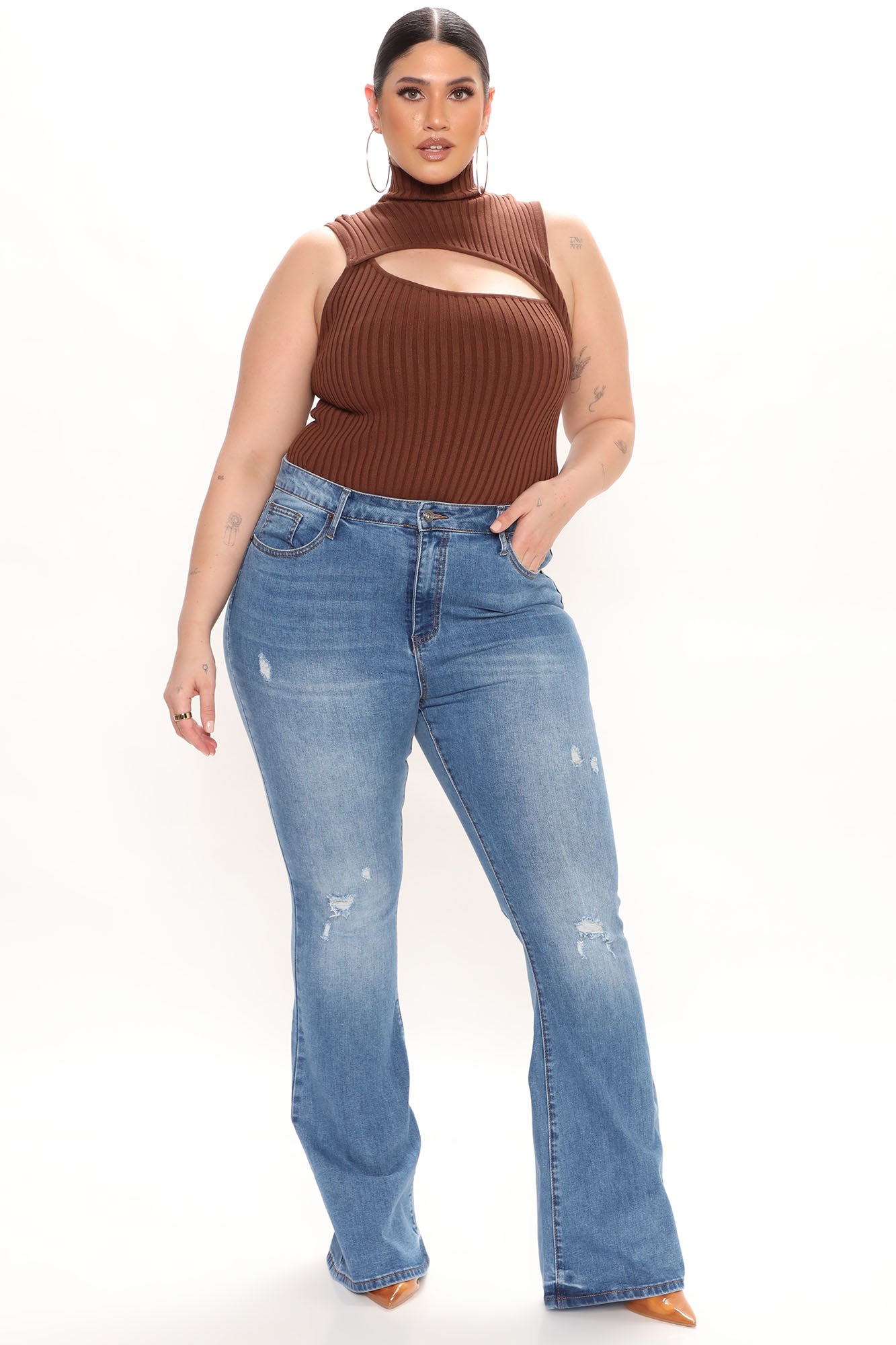 Free To Be Flare Jeans - Medium Blue Wash Ins Street
