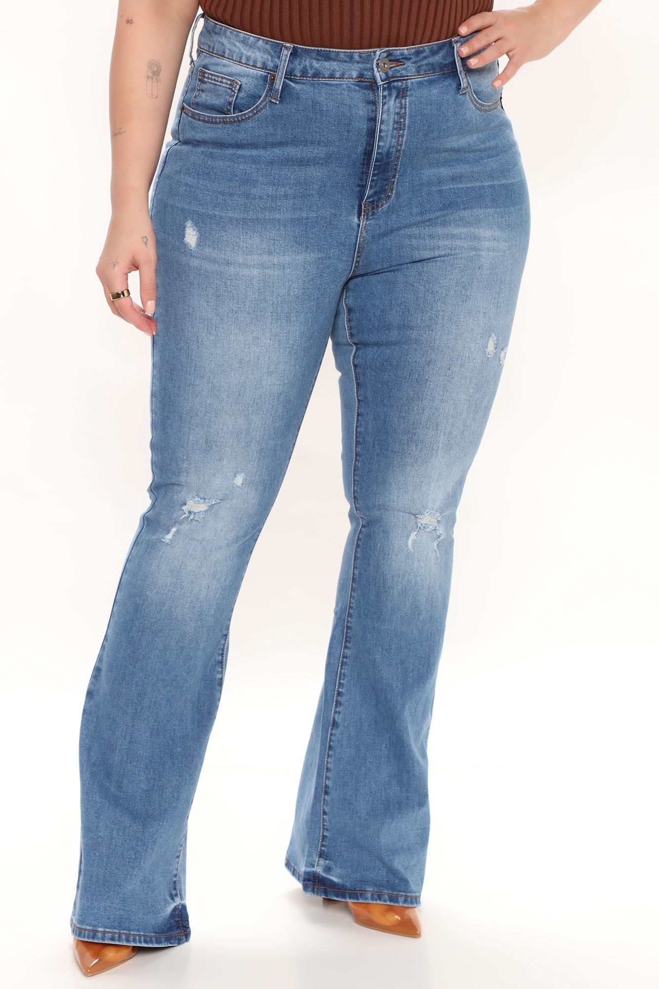 Free To Be Flare Jeans - Medium Blue Wash Ins Street
