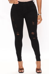 Booty Booty Push Up Skinny Jeans - Black Ins Street