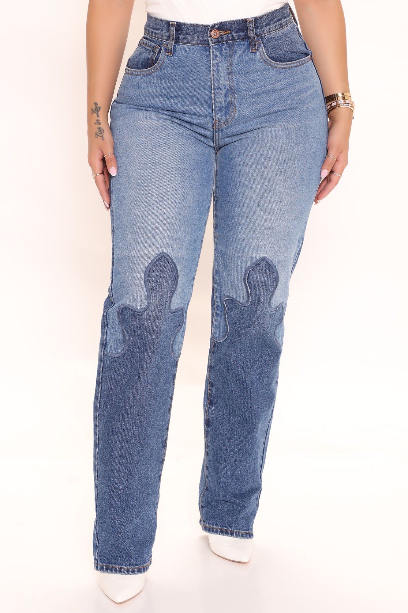 Spur Of The Moment Straight Leg Jeans - Blue/combo Ins Street