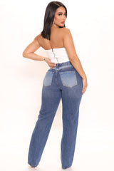 Spur Of The Moment Straight Leg Jeans - Blue/combo Ins Street