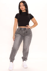 Relaxed Loose Fit Jogger Jeans - Grey Ins Street