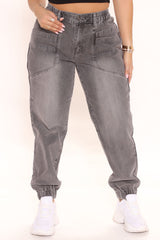 Relaxed Loose Fit Jogger Jeans - Grey Ins Street
