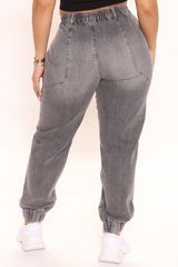 Relaxed Loose Fit Jogger Jeans - Grey Ins Street