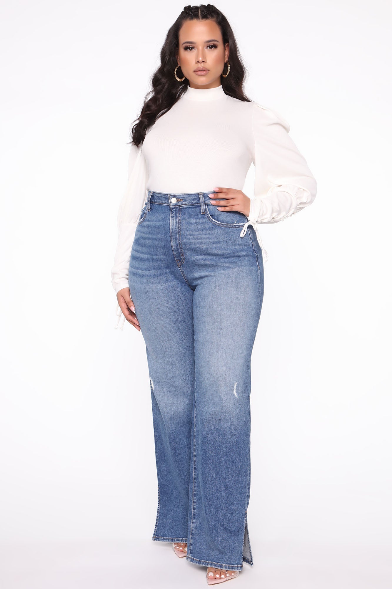 Killing 'Em Softly Side Split Jean - Medium Blue Wash Ins Street