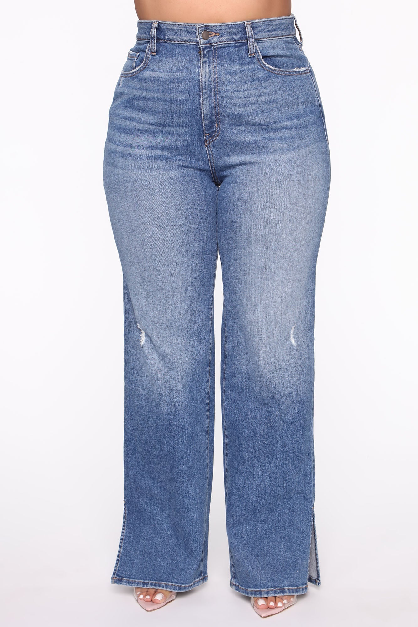 Killing 'Em Softly Side Split Jean - Medium Blue Wash Ins Street