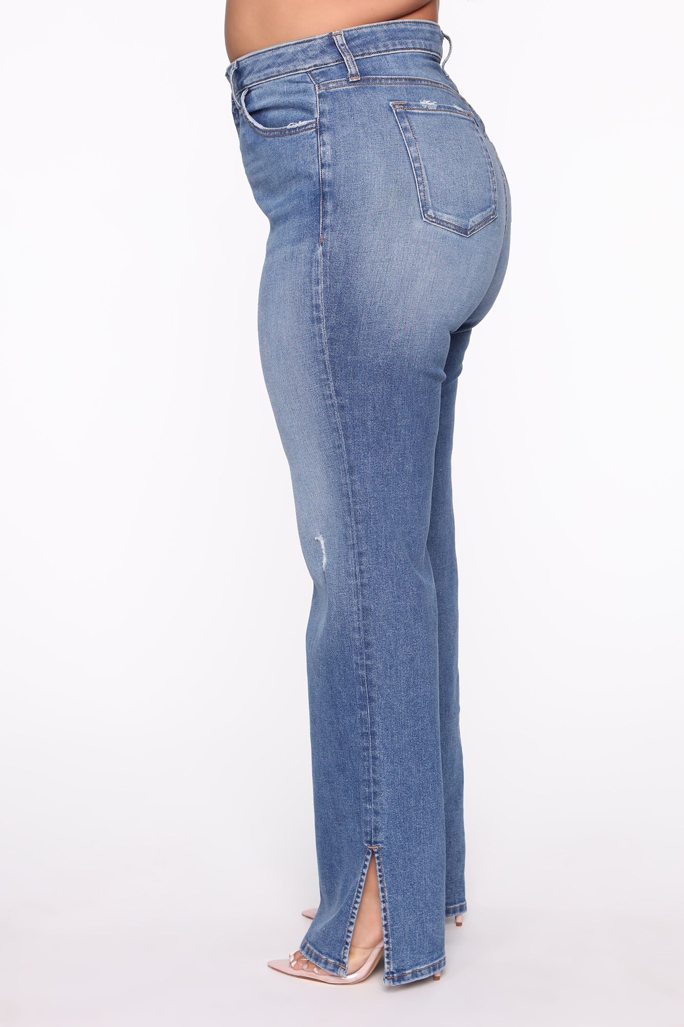 Killing 'Em Softly Side Split Jean - Medium Blue Wash Ins Street