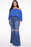 Mystery Solved Extreme Bell Bottom Jeans - Medium Blue Wash Ins Street