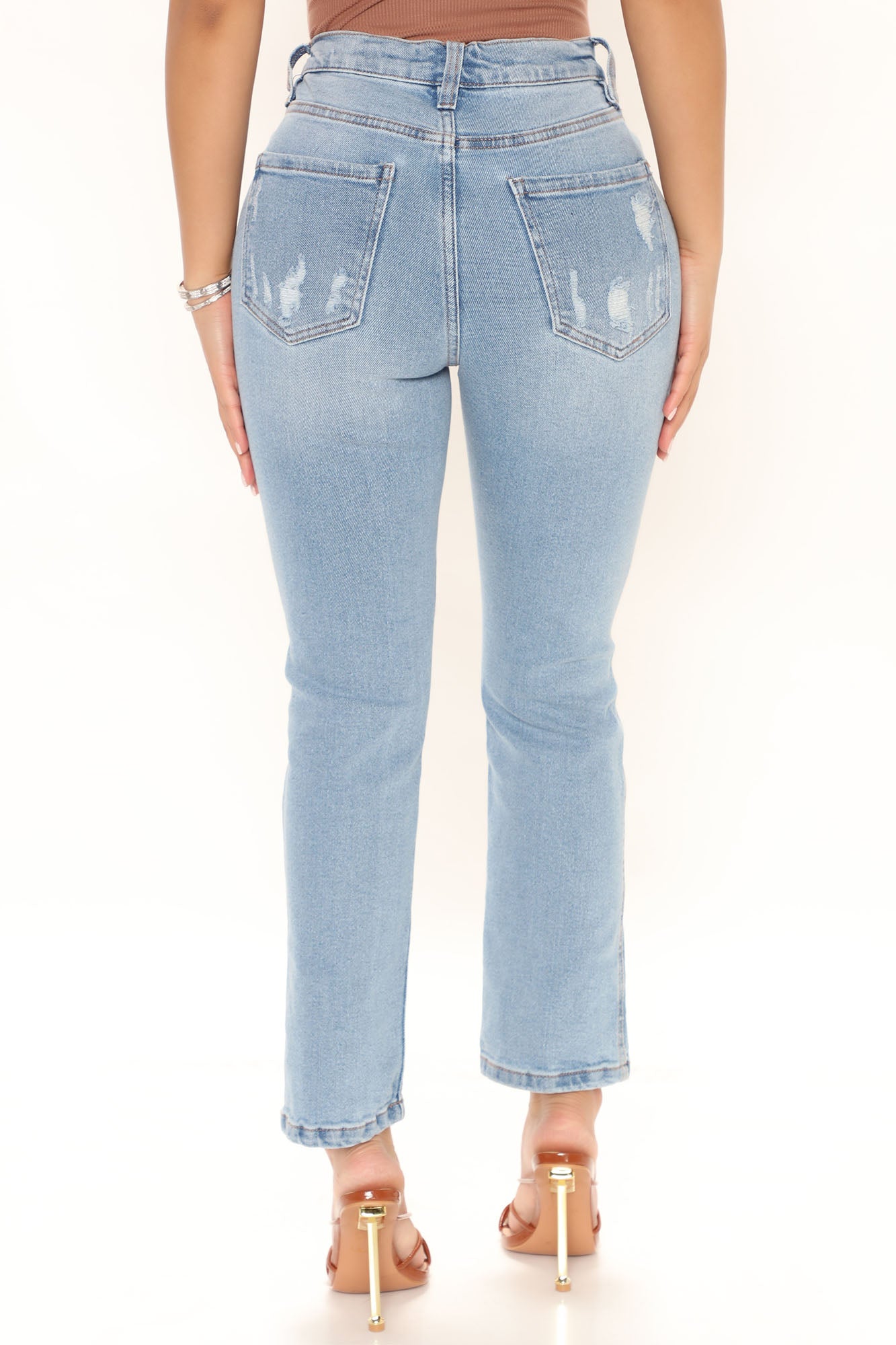 Feeling Blessed Vintage Skinny Jeans - Light Blue Wash Ins Street