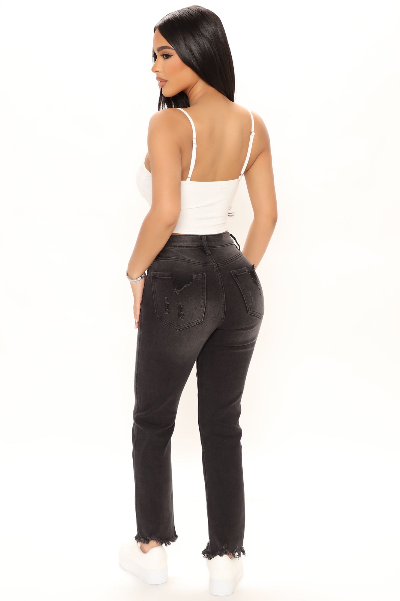 Drop Your Location Ankle Skinny Jeans - Black Ins Street