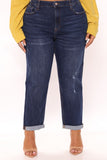 It's Official Stretch Mom Jeans - Dark Wash Ins Street
