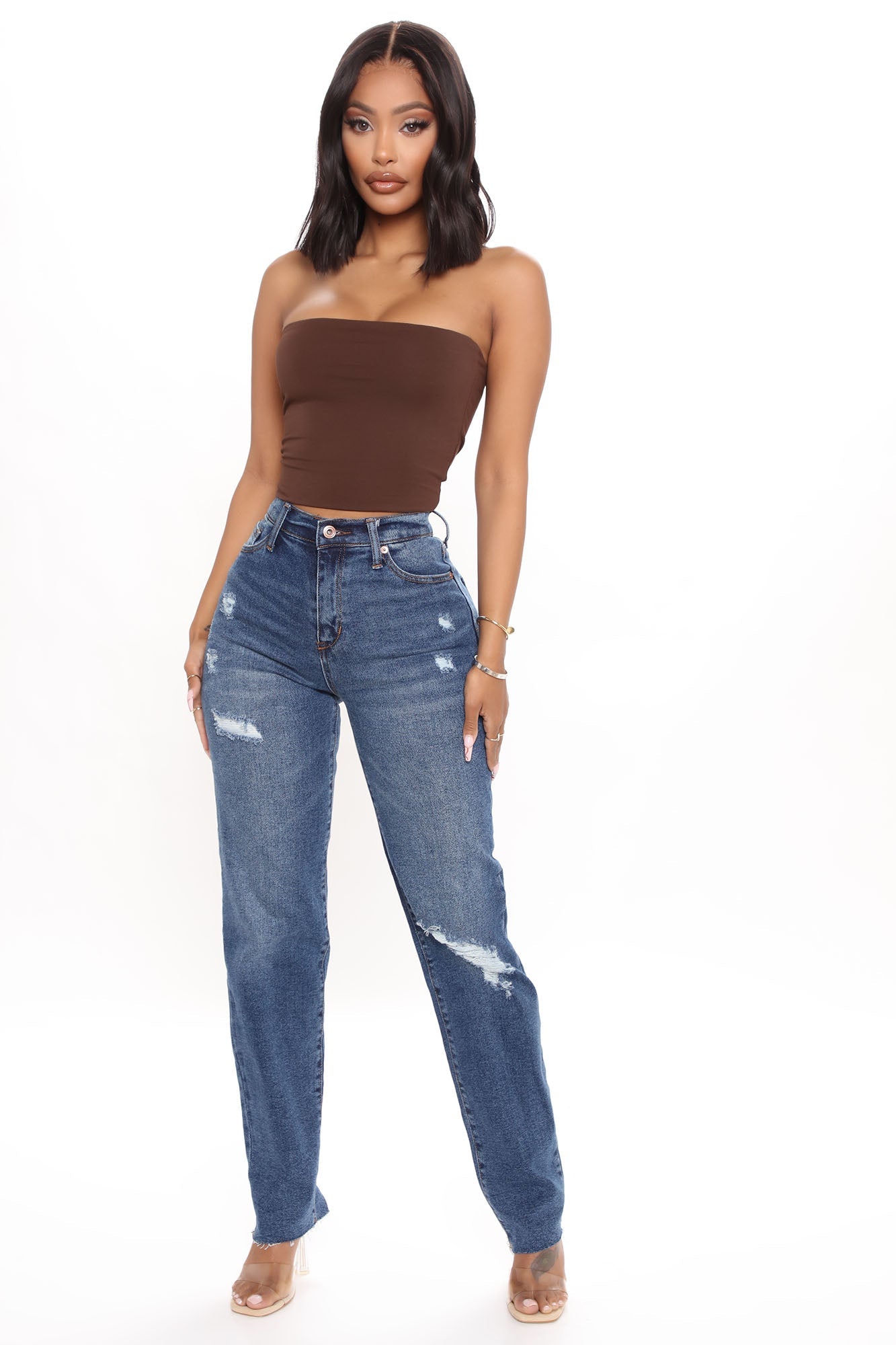 Survival Of The Fittest Ripped Boyfriend Jeans - Dark Wash Ins Street